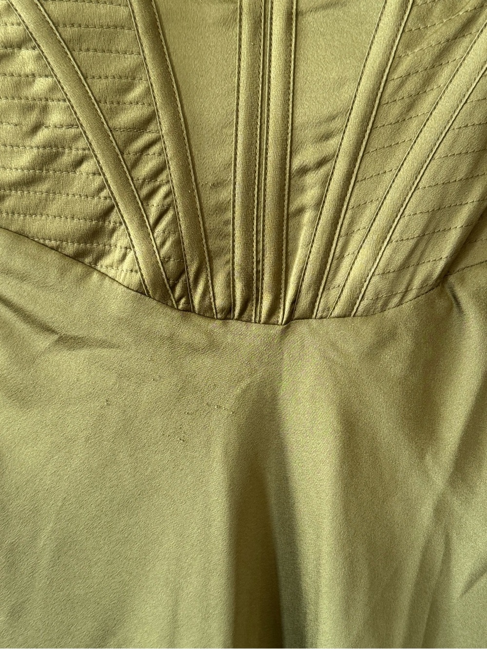 House of CB Olive Satin Bustier Midi Dress - Picture 4 of 7